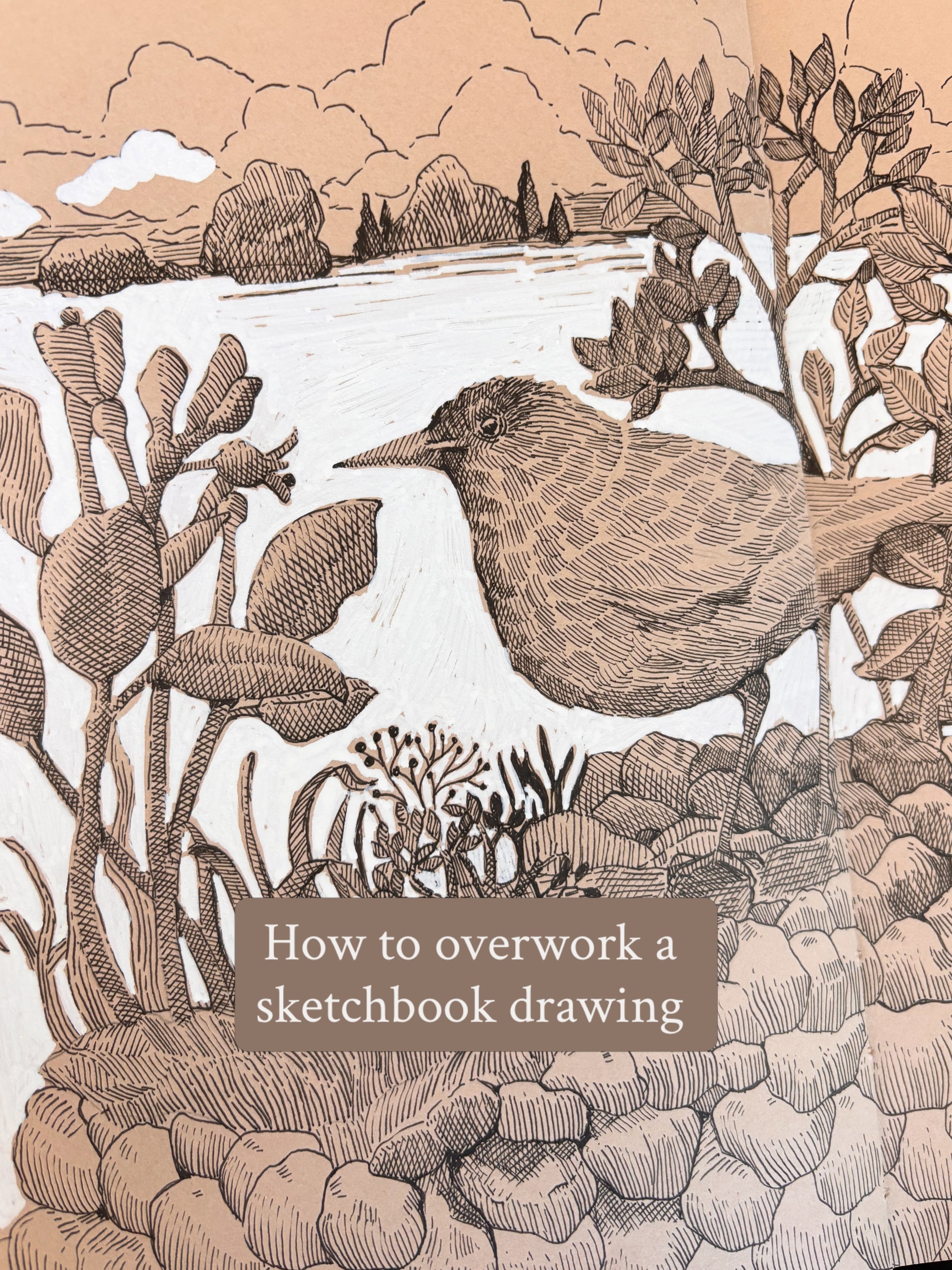 Pretty self explanatory. But drawing in a sketchbook is vital for figuring out when to stop. Obviously I haven&rsquo;t learnt that yet. #sketchbooktour