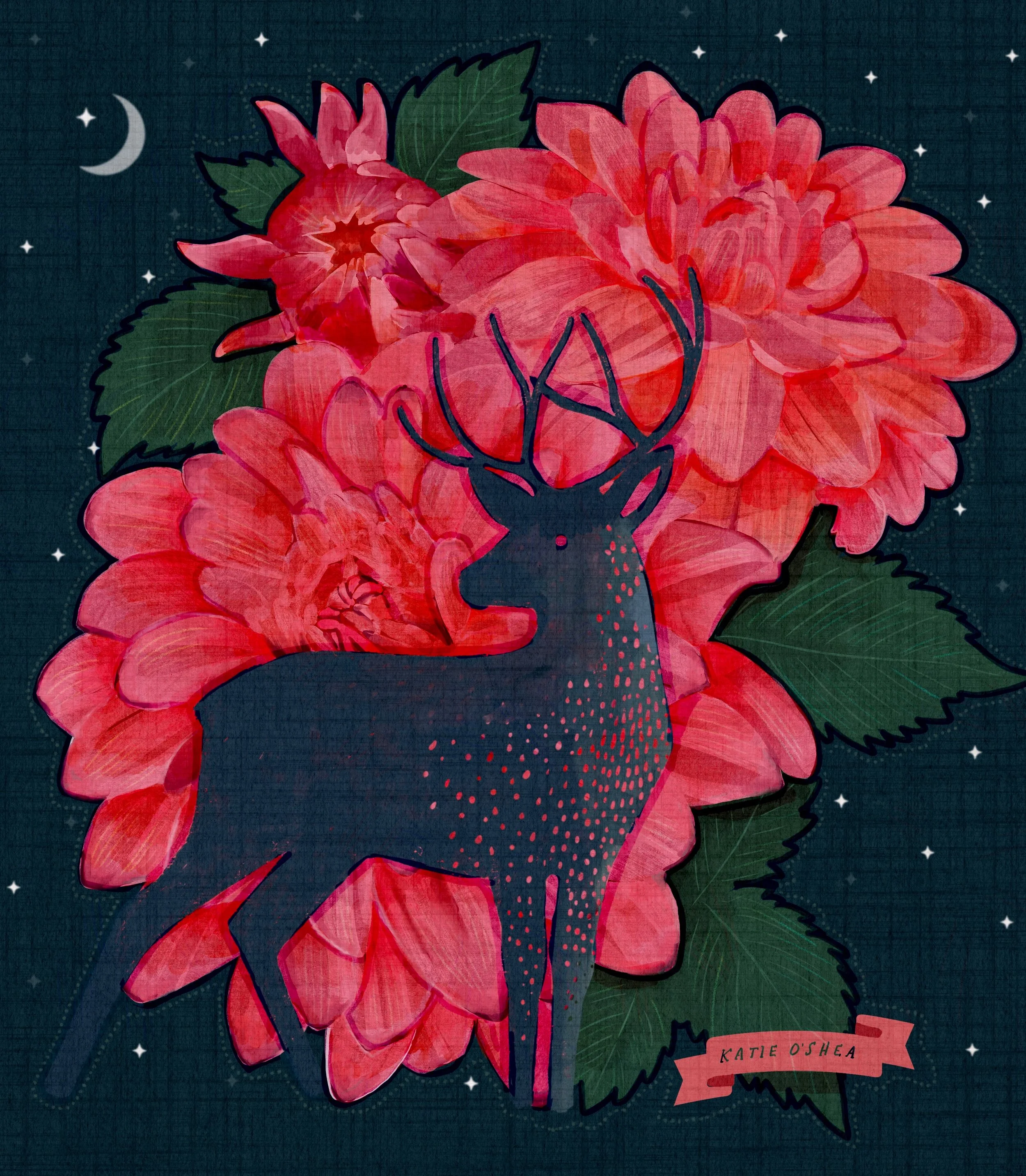 DEER + DAHLIA 🦌🌸 First Day of Botanical Beasties Art Challenge - so happy to see the work that&rsquo;s already coming out today! 

✨Join us and don&rsquo;t forget to tag the hosts: @amylizzi.art, @care2c, @heathermuellerdesign, @jillian.nichole.ill