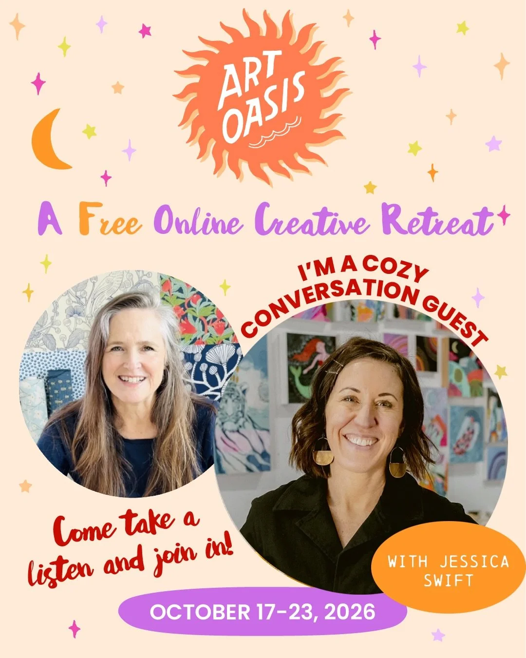 ✨This is your invitation to join the Free Online Creative Retreat - Art Oasis with Jessica Swift and 45+ Artists! All the details are in this post and in the link provided in my Bio. I&rsquo;ll be included as one of the artists in a chat with Jessica
