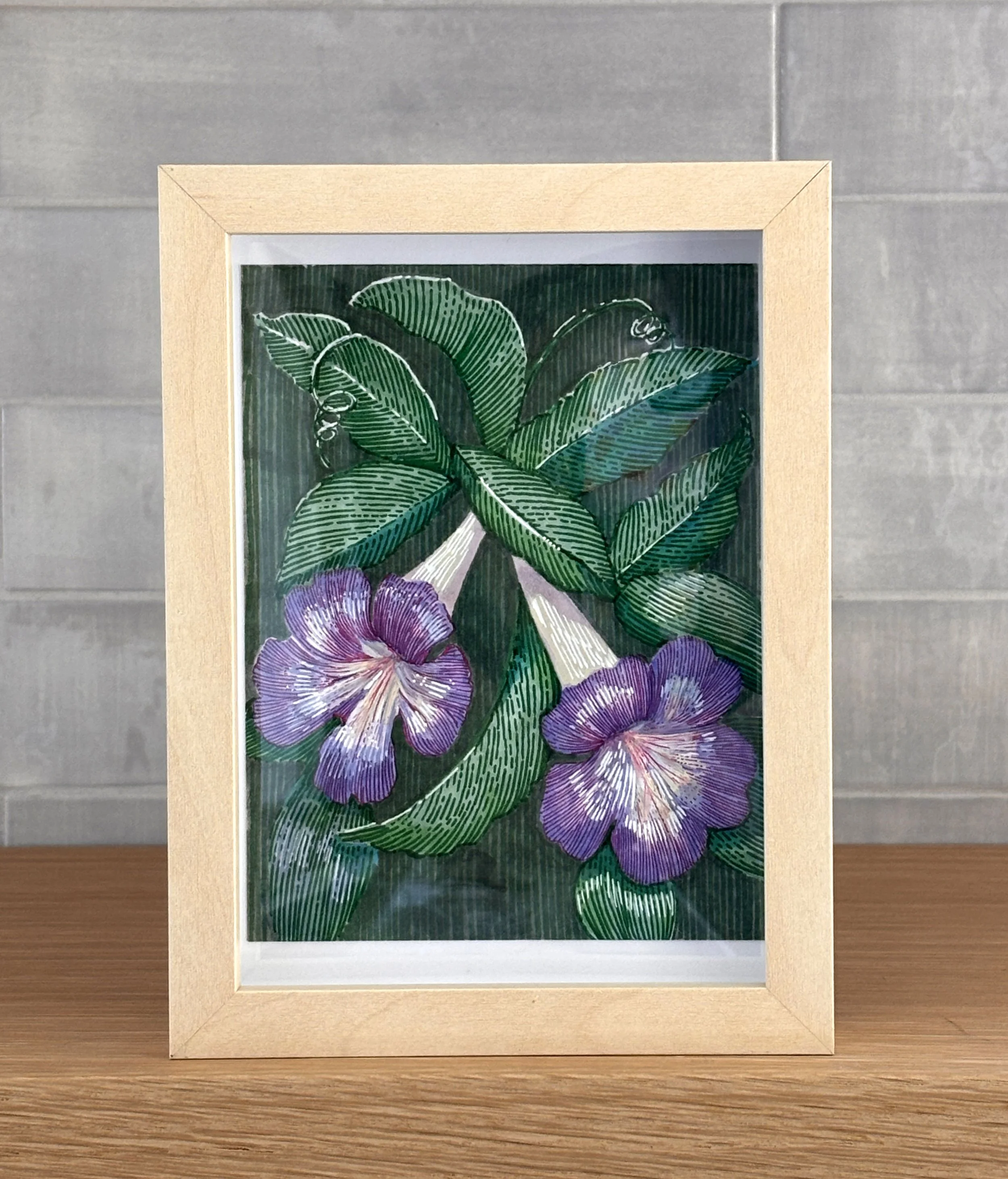 Purple Trumpet Vine Line Art