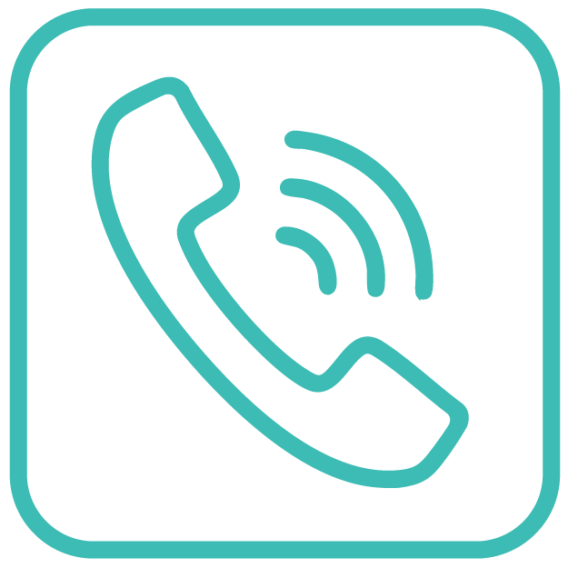 Icon of a phone handset with wireless signal lines, representing a call or phone communication.