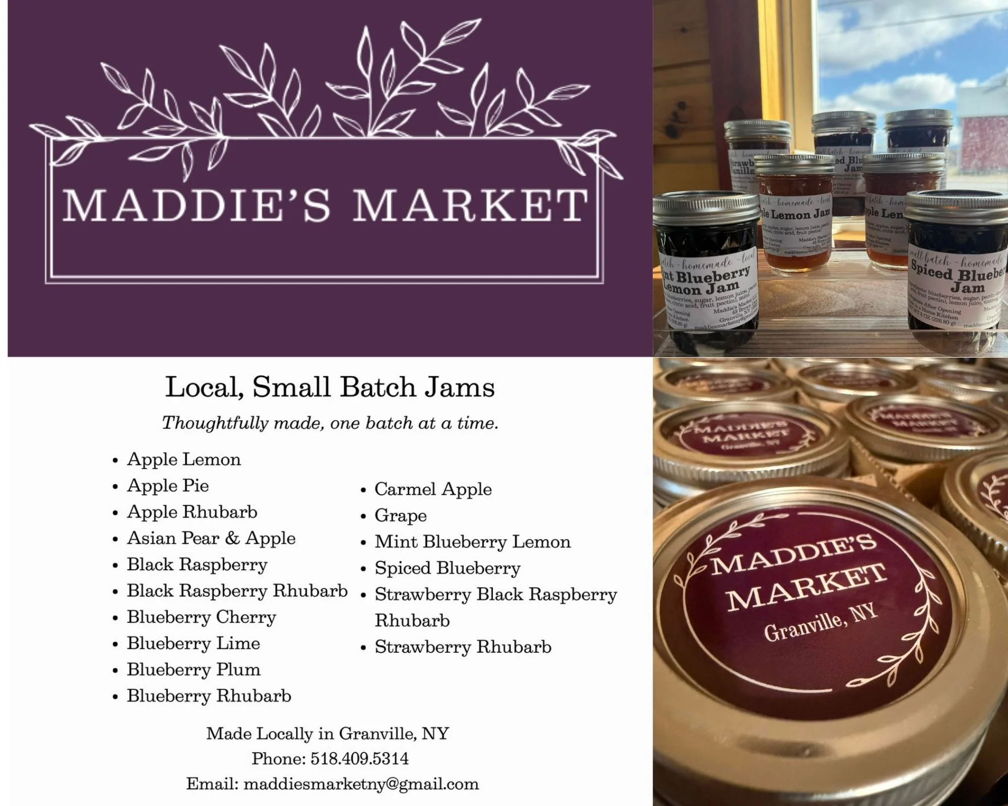 Maddie's Market will be jam packed with goodies this summer 🍓🍇🫐🍑🍒 Too many to choose from! She offers quite a bit more than this however, stay tuned for updates! Opening Day June 10th in the Veterans Memorial Park in Granville, NY. 

#slatevalle
