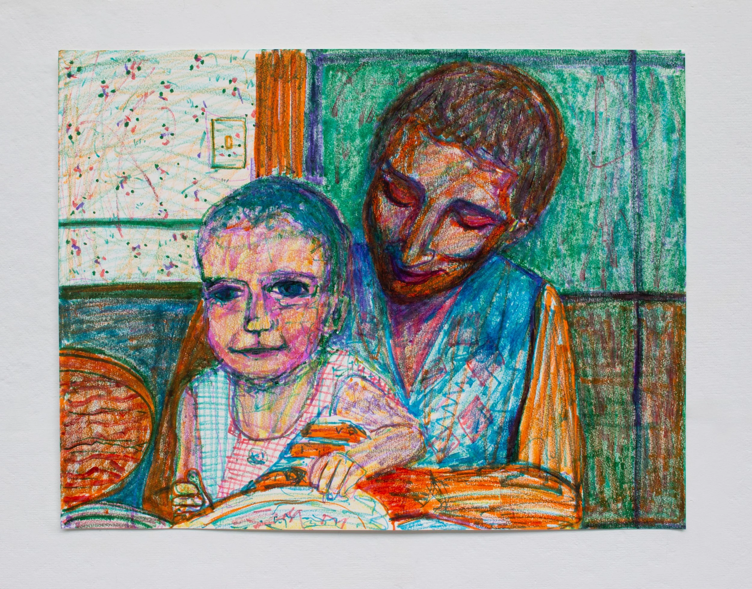 Me, eating | 2026 | Crayola Markers on paper | 18 in x 24 in | 45.72 cm x 60.96 cm