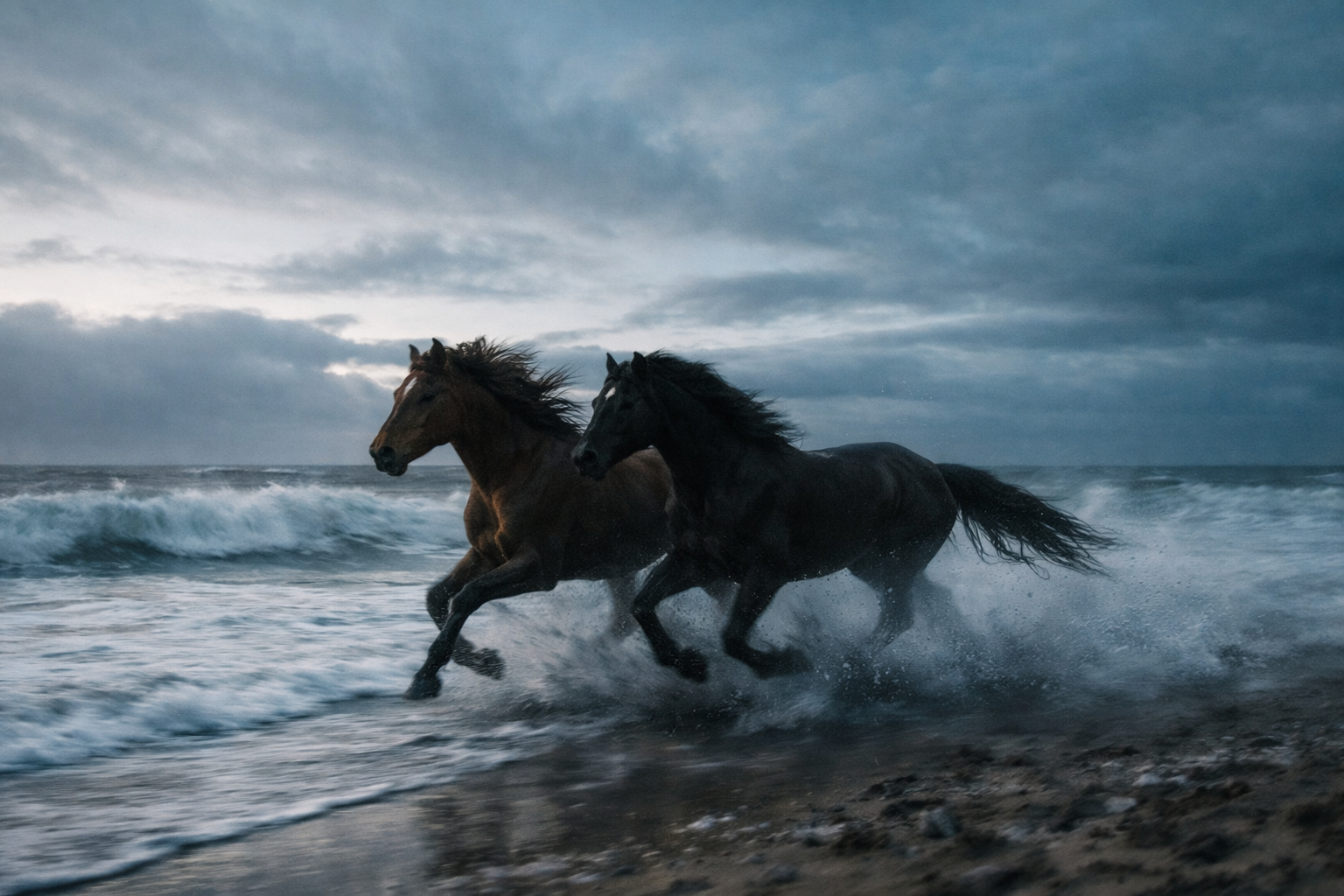 horses running on a beach, photography videography