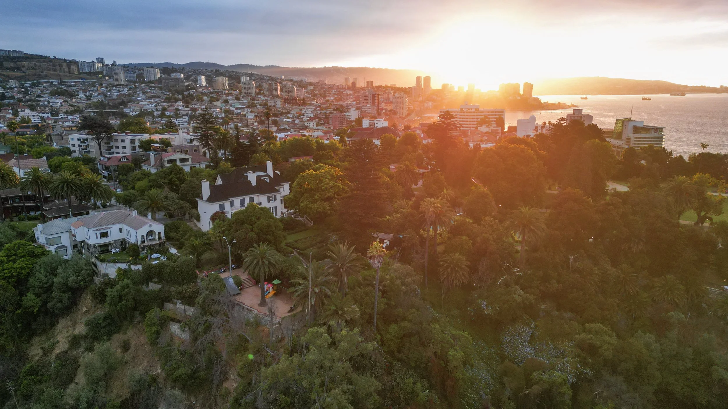 Wallpaper of Viña del Mar in Chile, drone shot