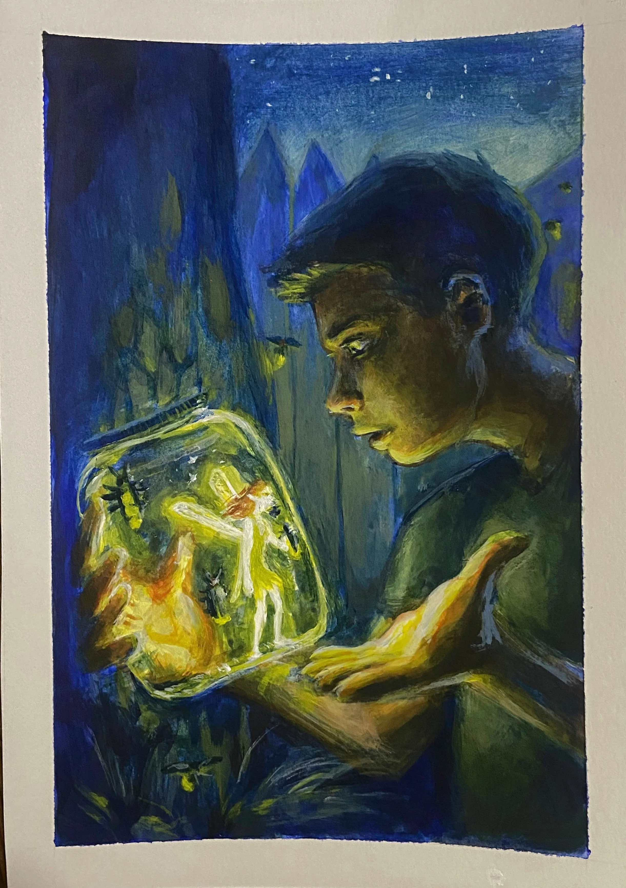 The Boy and the Fairy - Acrylic on Cold Press - 2024