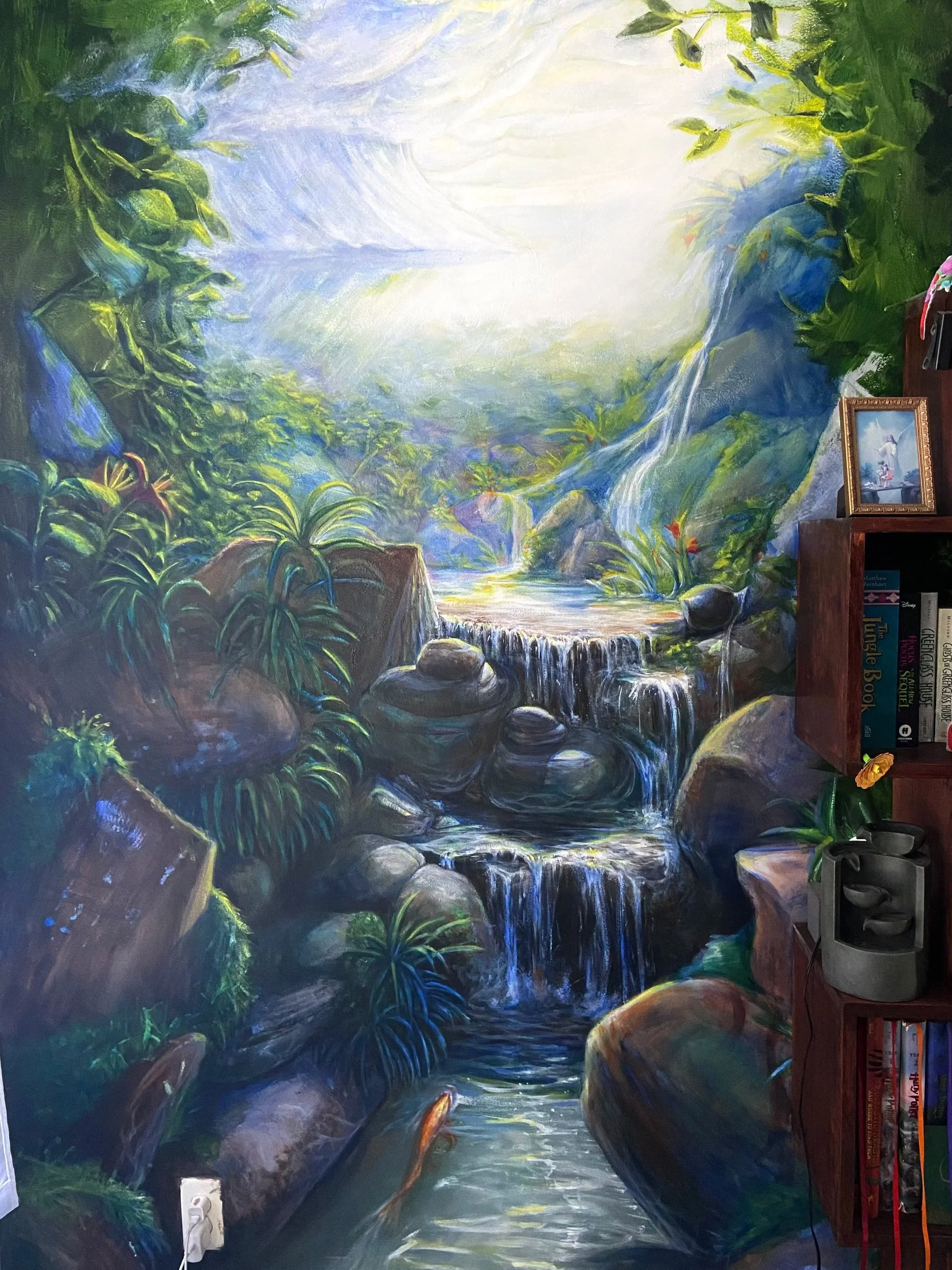 Waterfall Mural - Acrylic on Wall - 2025