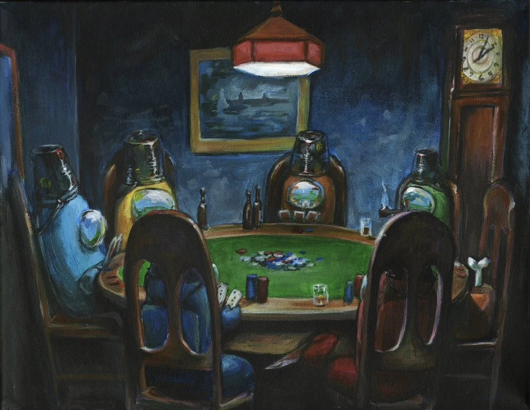 Among Us Playing Poker - Acrylic on Canvas - 2024