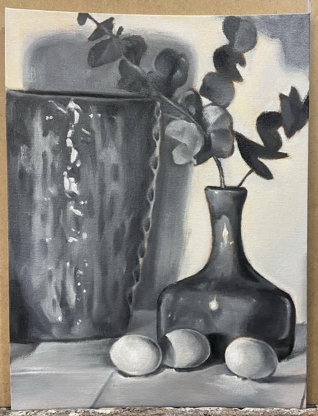 Observation Monochrome Still Life - Oil on Canvas Board - 2024