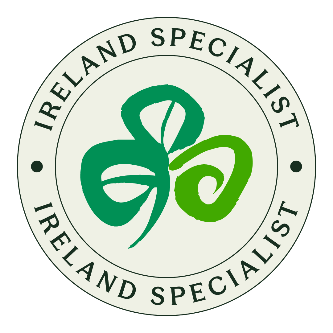Seal with a shamrock and the text 'Ireland Specialist' encircling it.