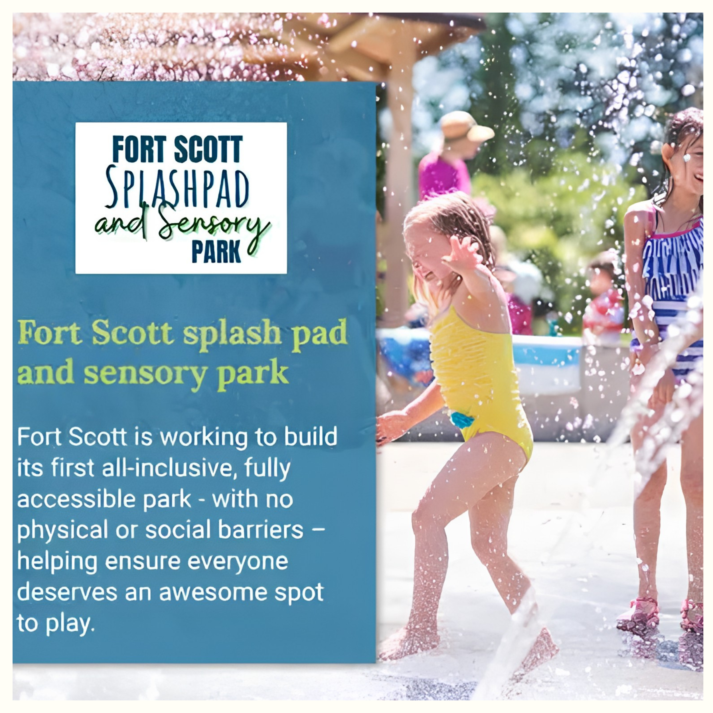 PLAY IN THE SPLASH PAD!  GATHERING SQUARE PAVILION