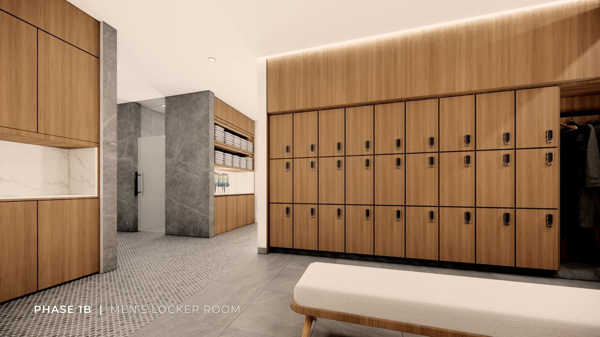 Phase 1B - Rendering - Men's Locker Room Lockers