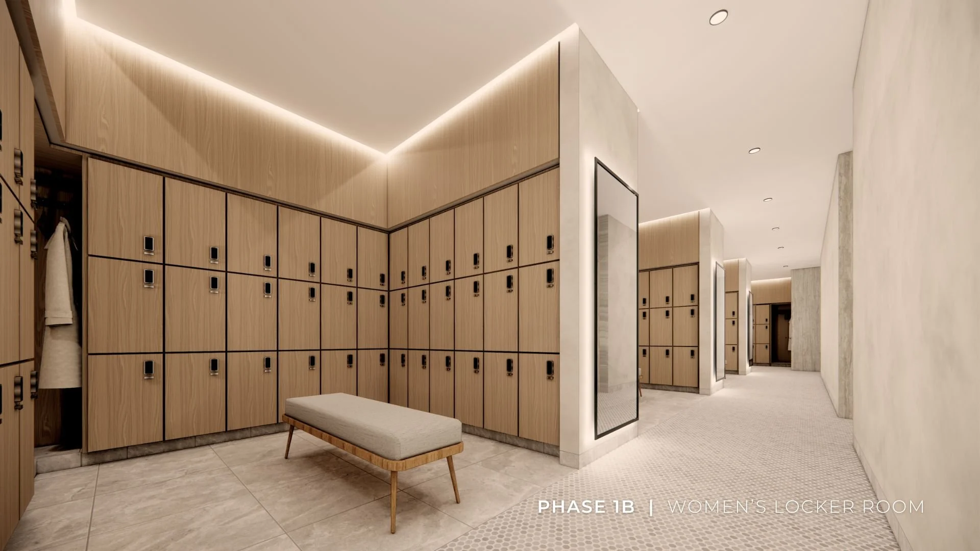 Phase 1B - Rendering - Women's Locker Room Lockers