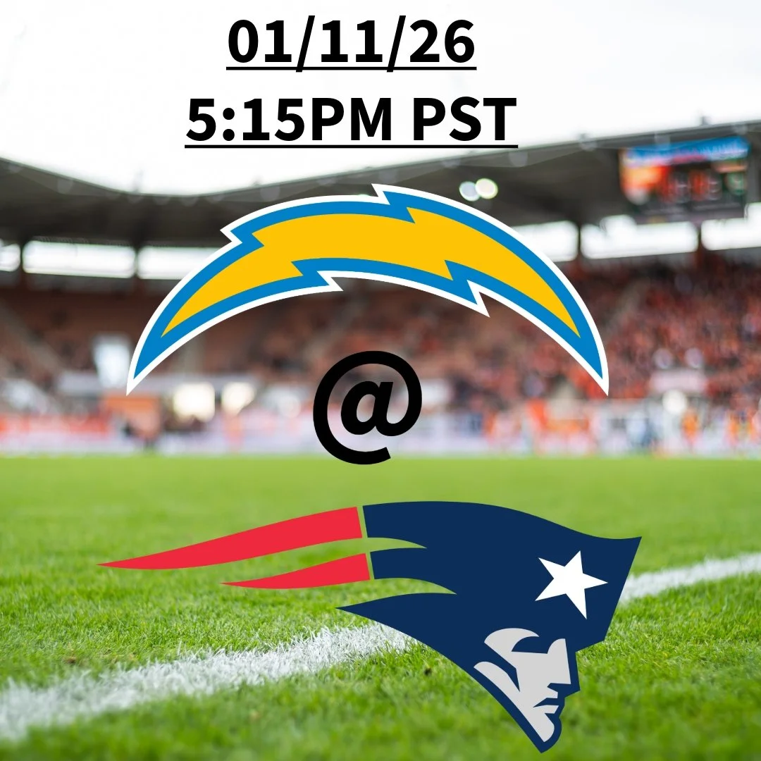Join us at The Rio Pub for an exciting showdown tonight as the Chargers take on the Patriots! Who's your team? Let's cheer together! 🎉🏈