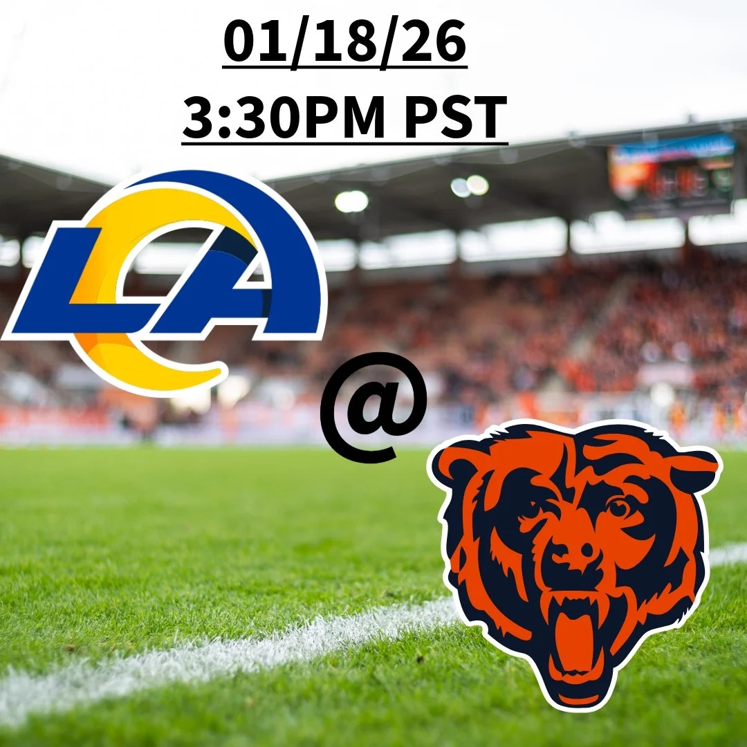 Here's this afternoon's match LA Rams v Chicago Bears! Who will win?