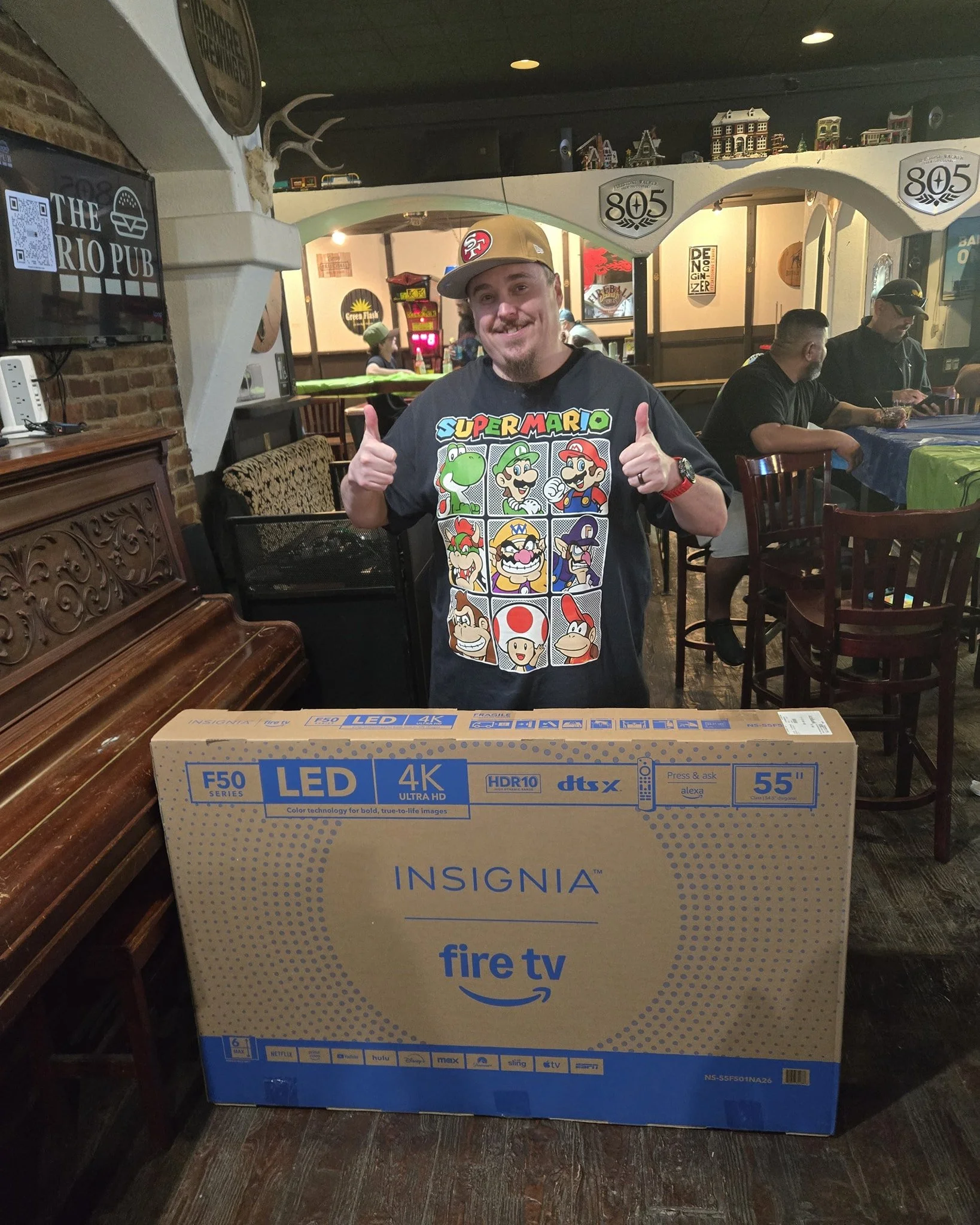 Congrats to our raffle winner from our Super Bowl Party! Gotta chance to take home a 55" TV!!