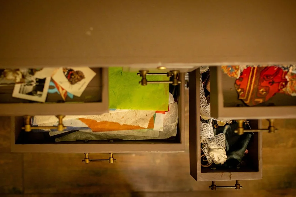 Kristin Walker Creative collage papers in drawers.JPG