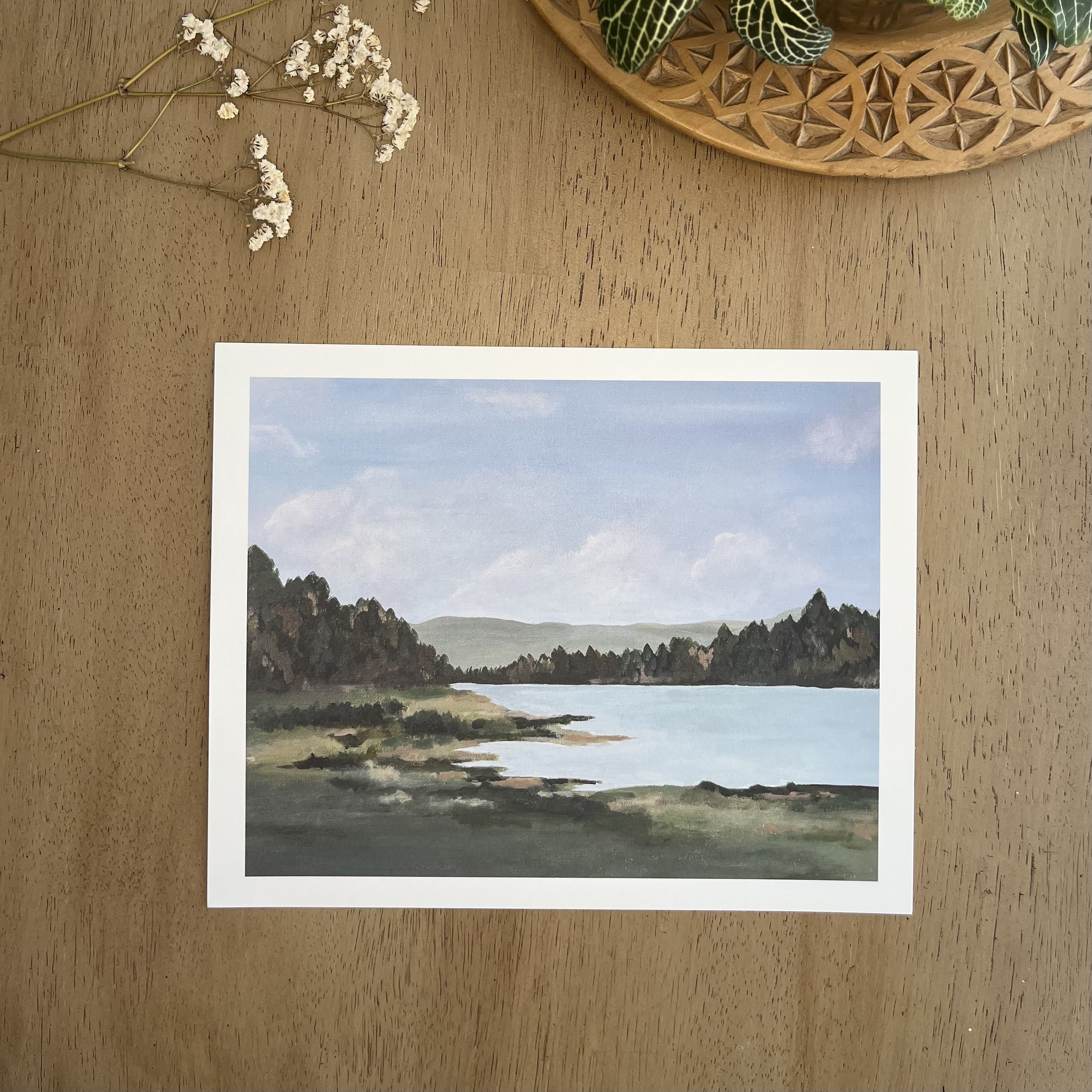 Still Waters- Peaceful Lake & Mountain Landscape Print for Rest & Renewal