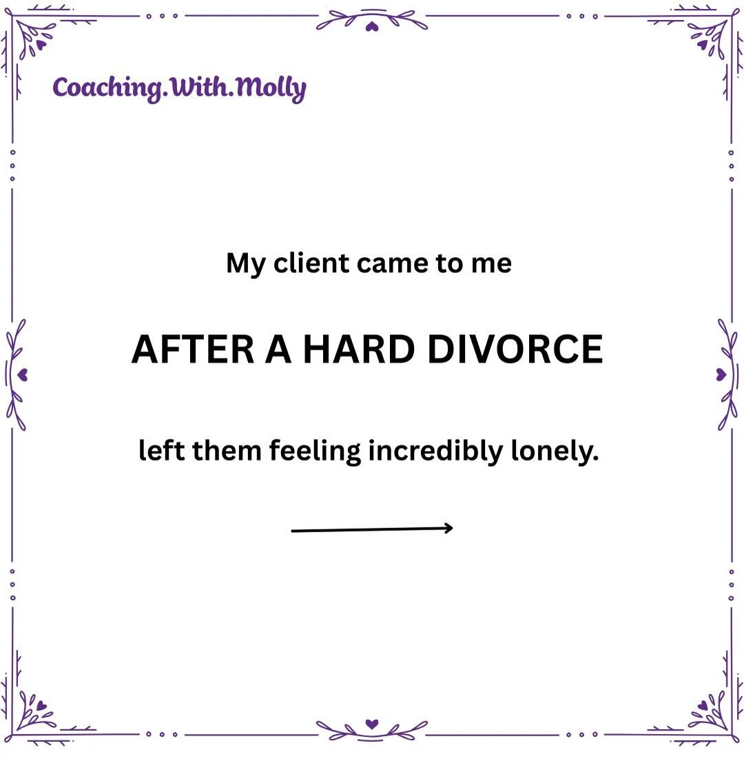 ✨ My client came to me after a hard divorce left them feeling incredibly lonely.

Through 1:1 sessions they startred to:
* Build friendships with deeper connection
* Laughing at social events
* Speak their needs with colleges and family
* Shifted the