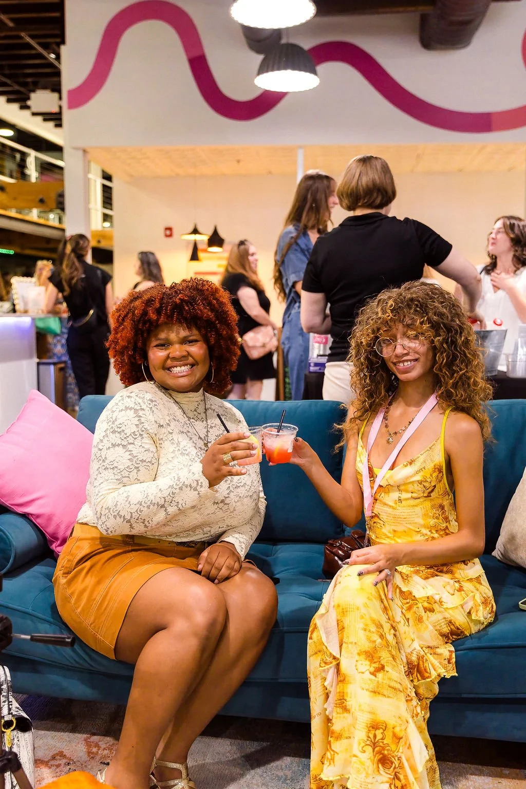 beauty boost event fall glam and glow friends having a drink kim morris creative