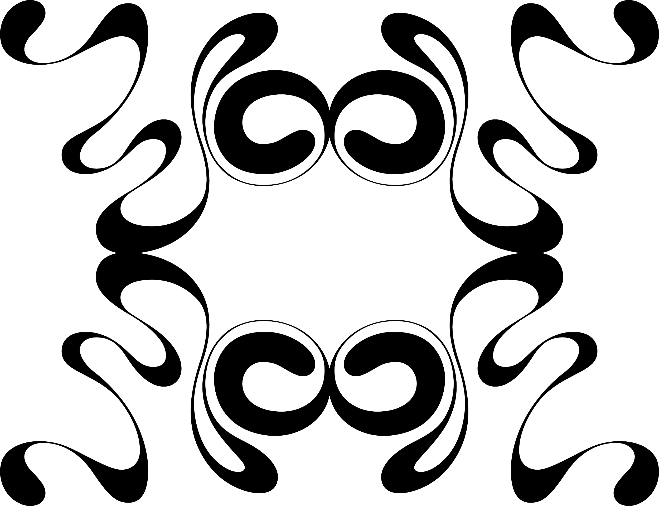 Abstract black and white decorative swirly pattern