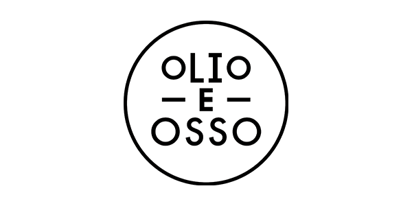 Olio E Osso logo, circular design with text, minimalist style.