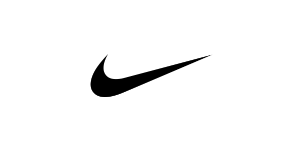 Nike logo, black swoosh on white background.
