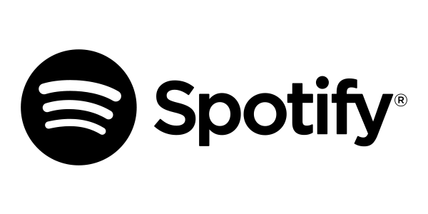 Spotify logo featuring a black circle with three curved lines and the text "Spotify" in black.
