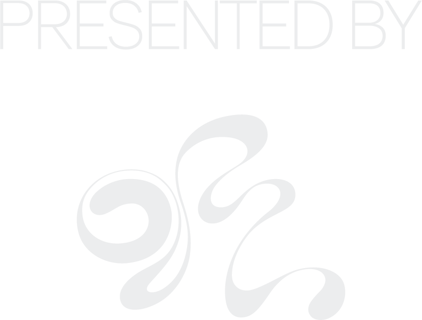Abstract swirling patterns in light gray with "Presented By" text in pale font at the top.