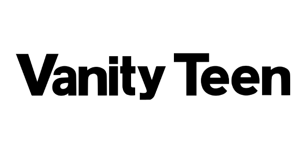 Vanity Teen logo in black text on a white background.