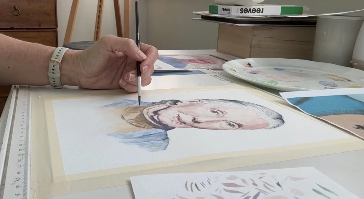 Cathy Hockey Executive Coach painting a portrait