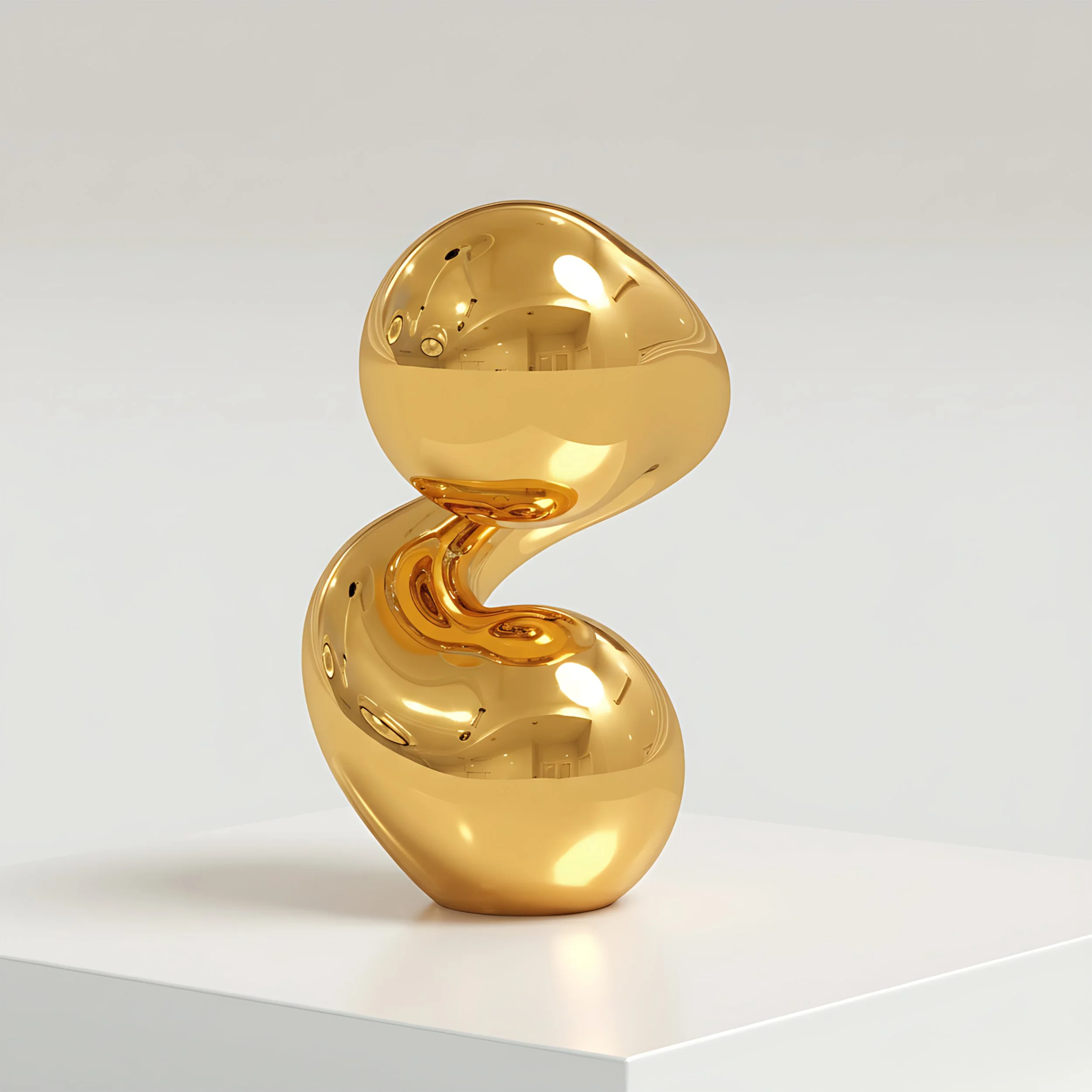 Yoni Alter   Narcissus   Platinum Plated Stainless Steel Sculpture   2026   23.6 x 13.7 x 14.2 Inches (60 x 35 x 36 cm)   Limited Edition of 3 works   Signed, dated, and embossed studio certificate included to maintain the work’s seamless form.   Per