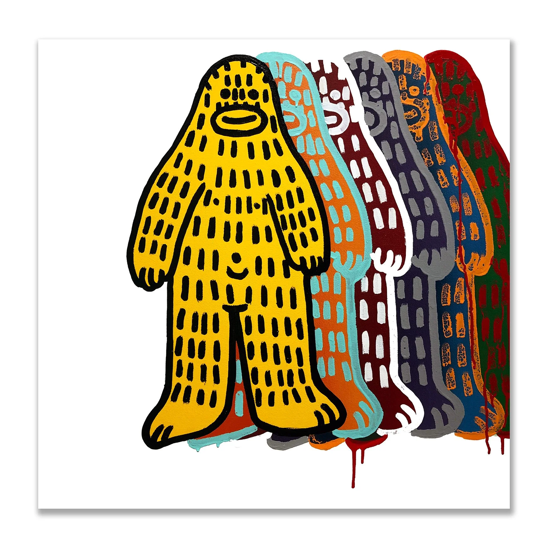 Frank Ape   Textures   Acrylic on Canvas   2020   30 x 30 Inches (76.2 x 76.2 cm)   Unique   Signed on the Verso