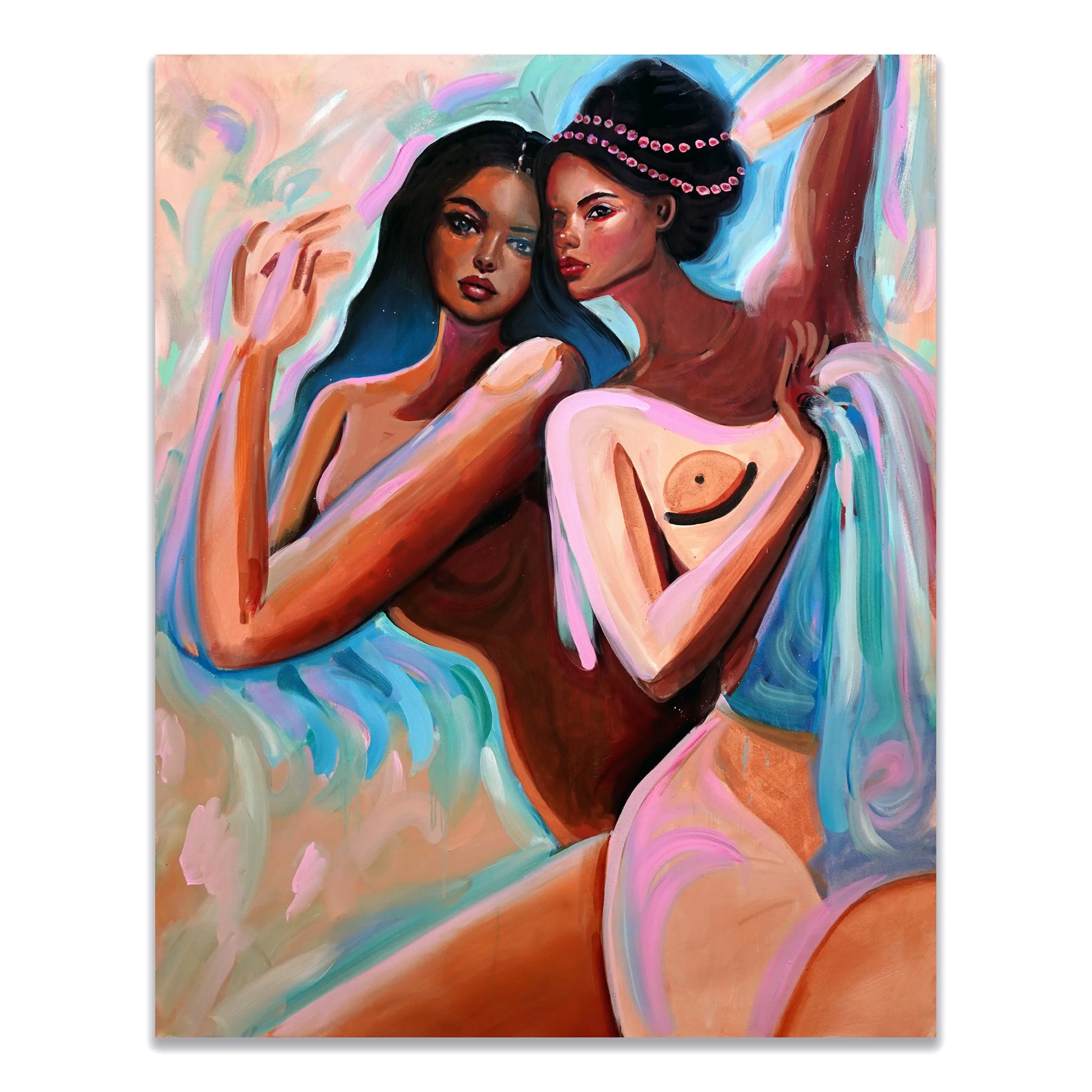Charmaine Olivia   Psyche & Aphrodite   Oil On Canvas   2026   60 × 48 Inches (152.5 x 122 cm)   Unique   Signed on the verso