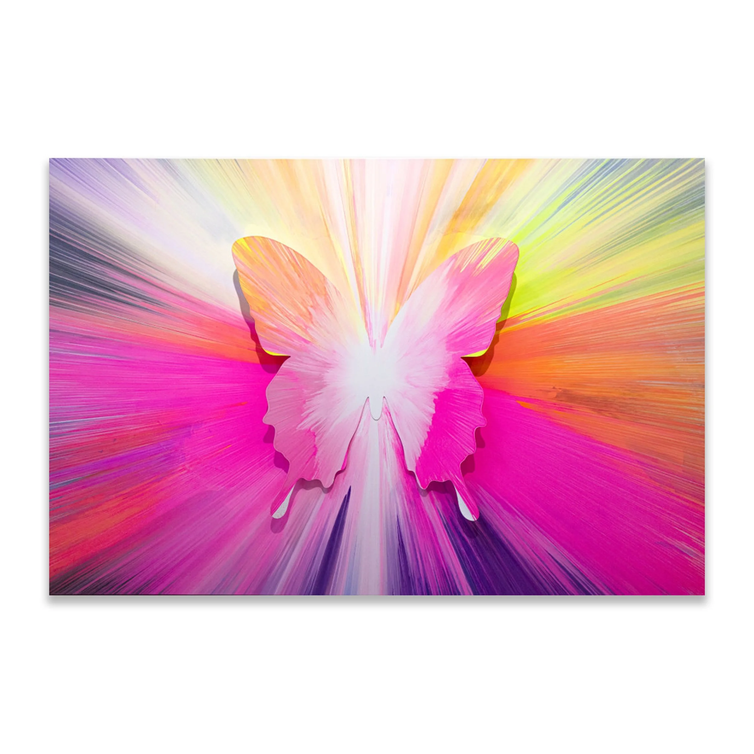 Punk Me Tender   306   Acrylic on Canvas, Aluminum Butterfly, Diamond Dust   2021   48 x 72 Inches (122 x 183 cm)   Unique Work   Signed on the Verso