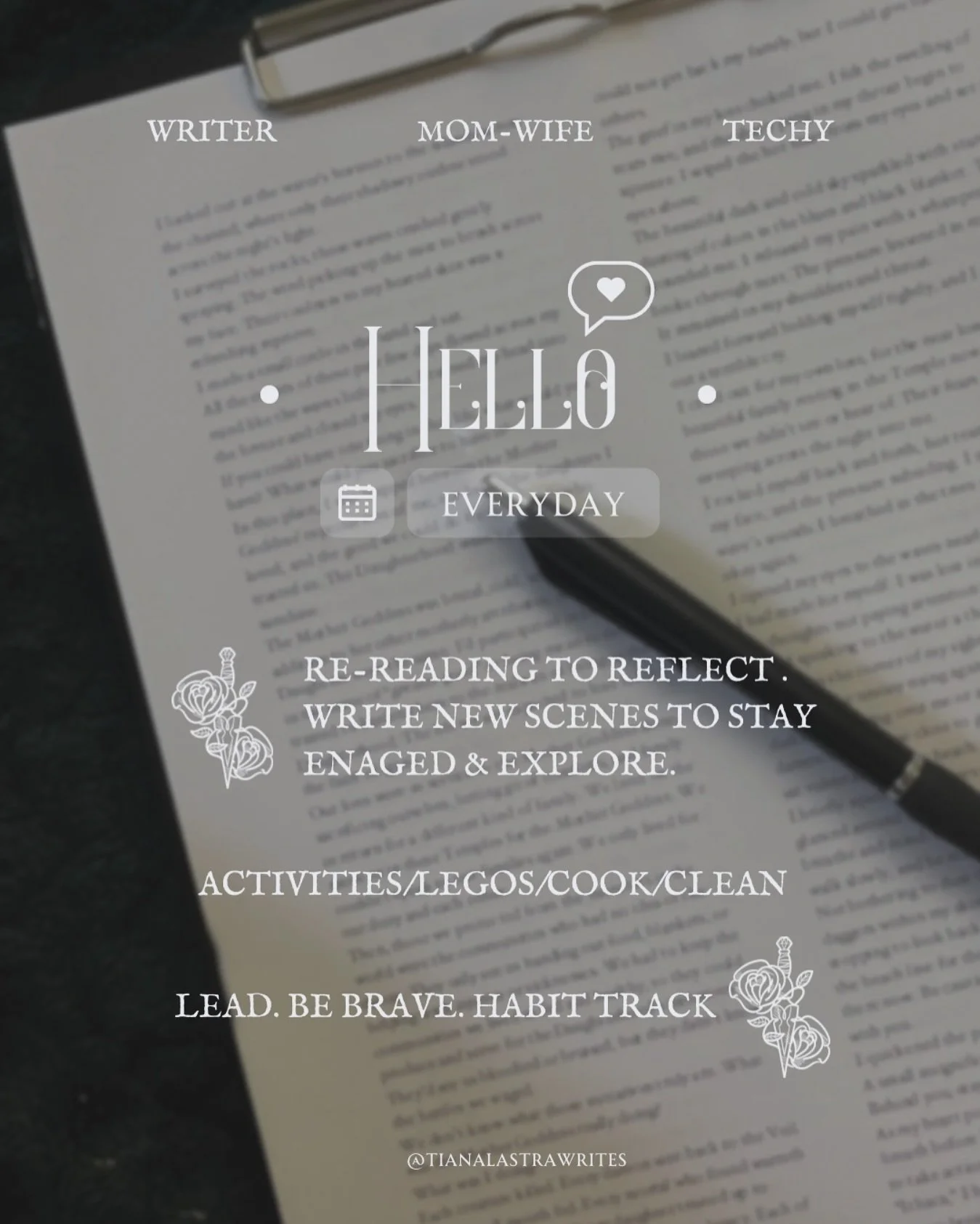 Hi Loves ⚔️ it has been an interim. I&rsquo;m so tired. 
Where the road towards published is exhausting when nothing else pauses or lessens so you can focus on your dream. I&rsquo;m working hard. I&rsquo;m staying sticky in my story, but it&rsquo;s f