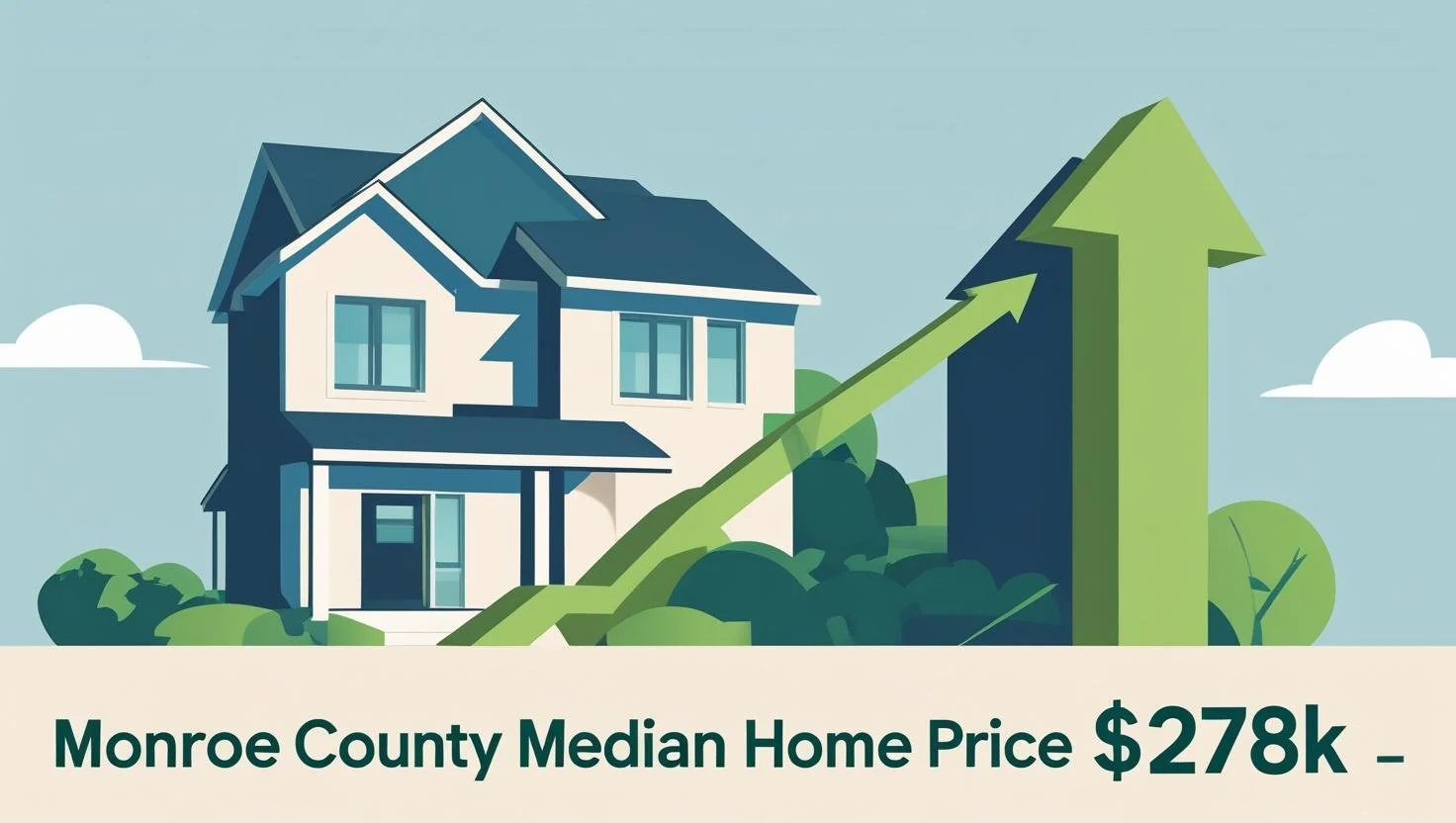 📈 Monroe County homes are on the rise! 
The median home price is now $278,000, up 7.8% from last year. 
Whether you're buying or selling, understanding the market is key &amp; I&rsquo;m here to guide you through every step. 

🗝️ Real estate made si