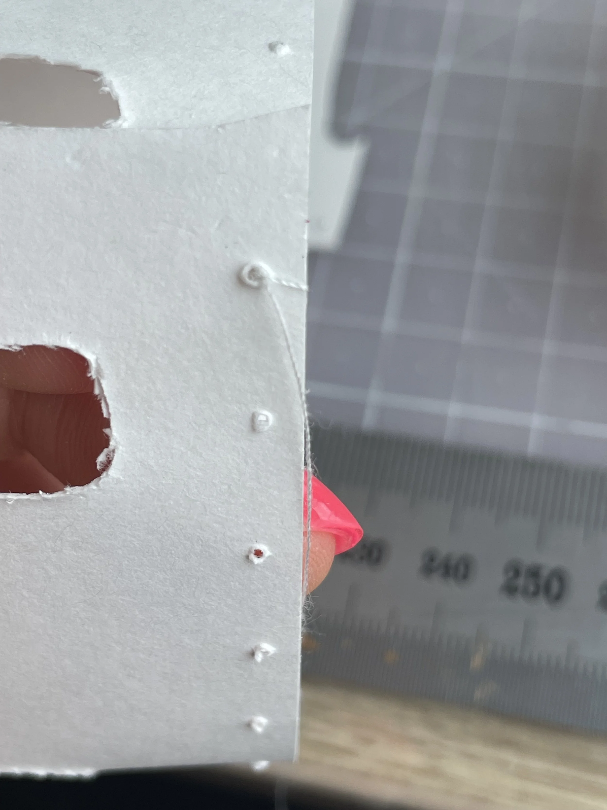 Creating holes for the thread to link the 'joints'