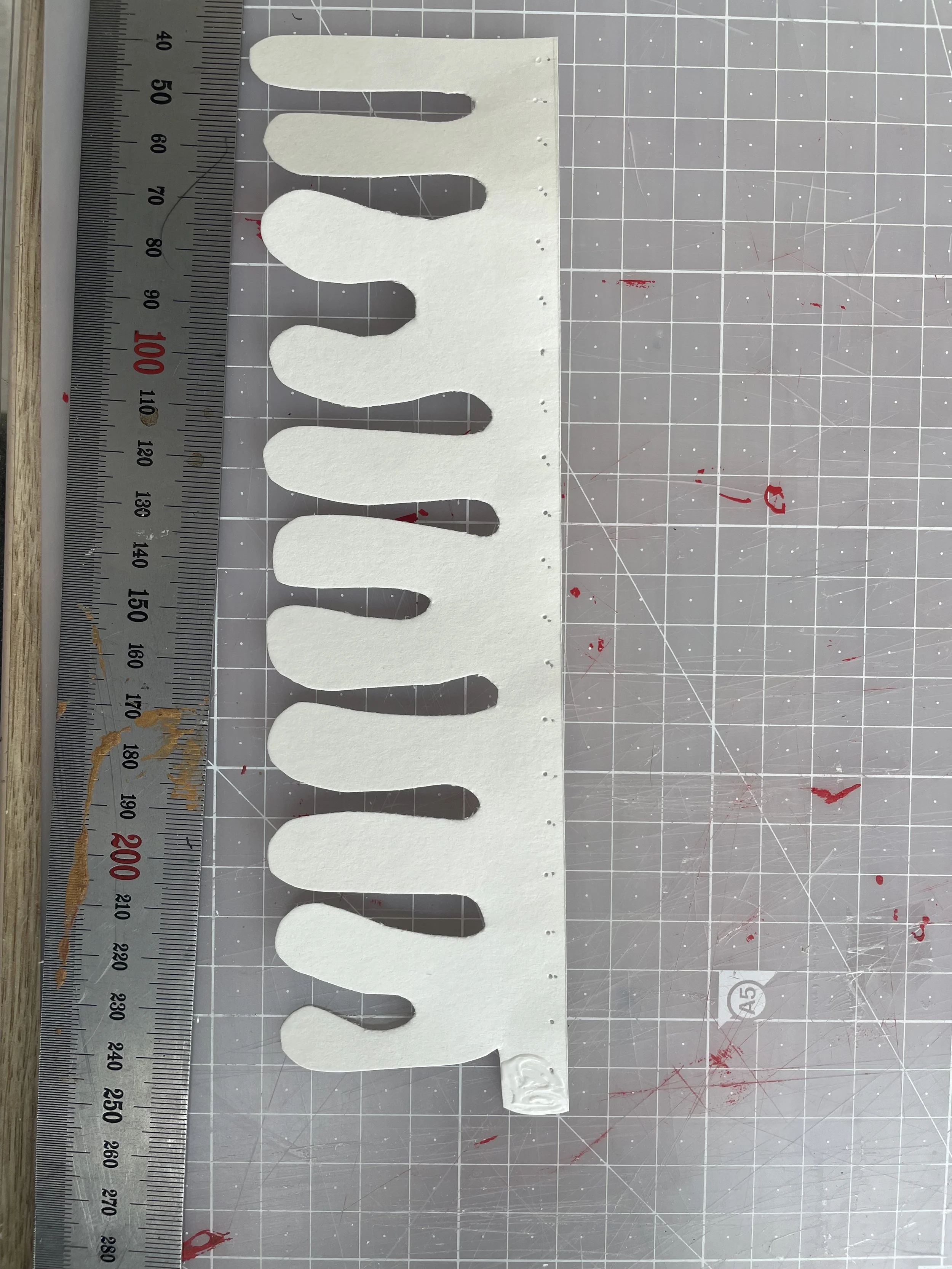 Final creation: White drawing paper and white thread