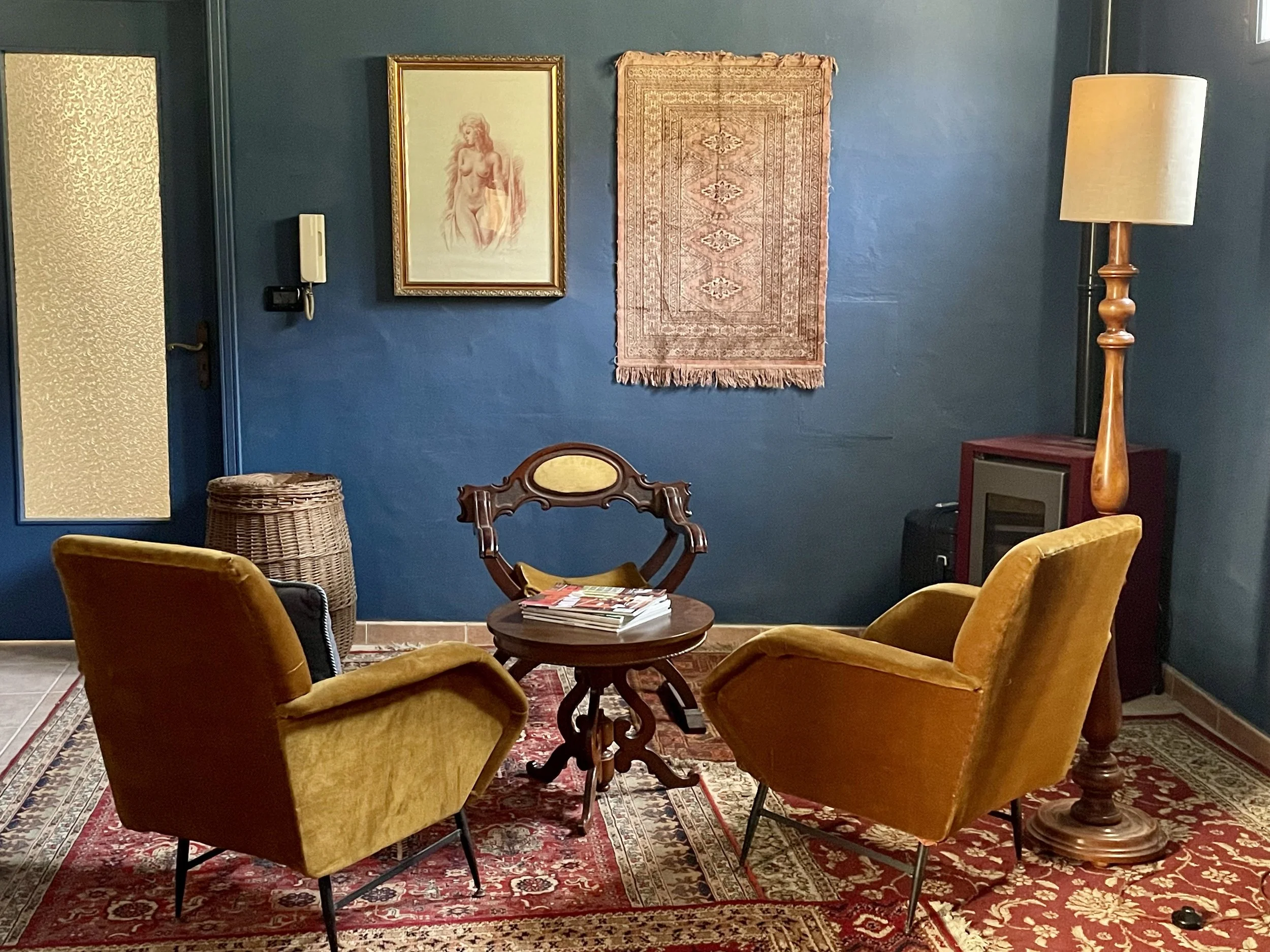 Interior designers holiday apartment in the historic centre of Pinerolo Northern Italy For sale. Close to Turin, Alps for skiing and cycling. Comes with Bike storage and all furniture and styling included.