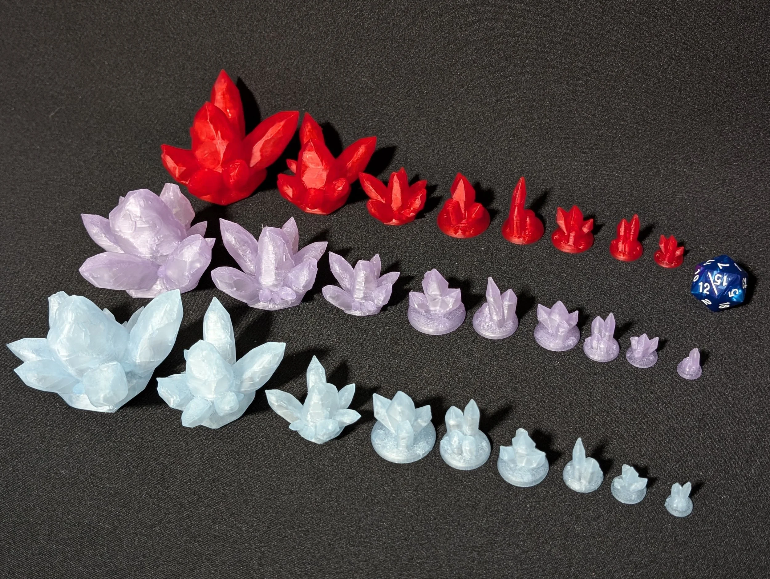 Rock Crystal Set, 9 piece, TRANSLUCENT - Tabletop Scenery