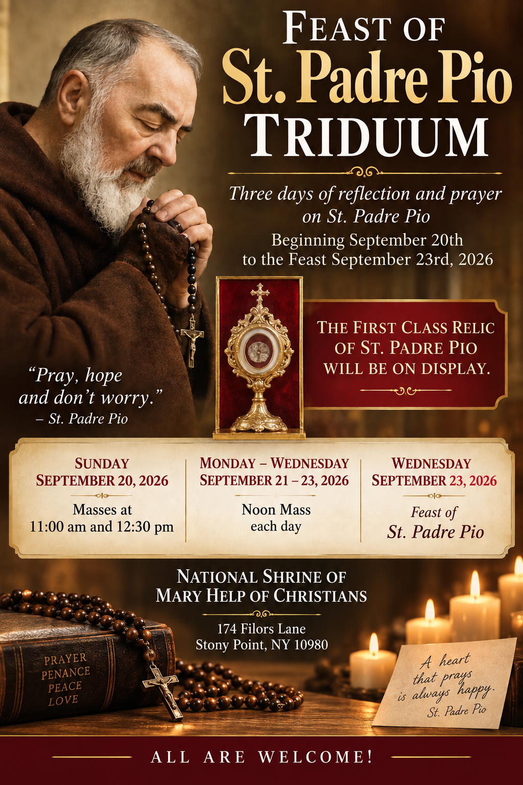 Feast of St. Padre Pio Triduum