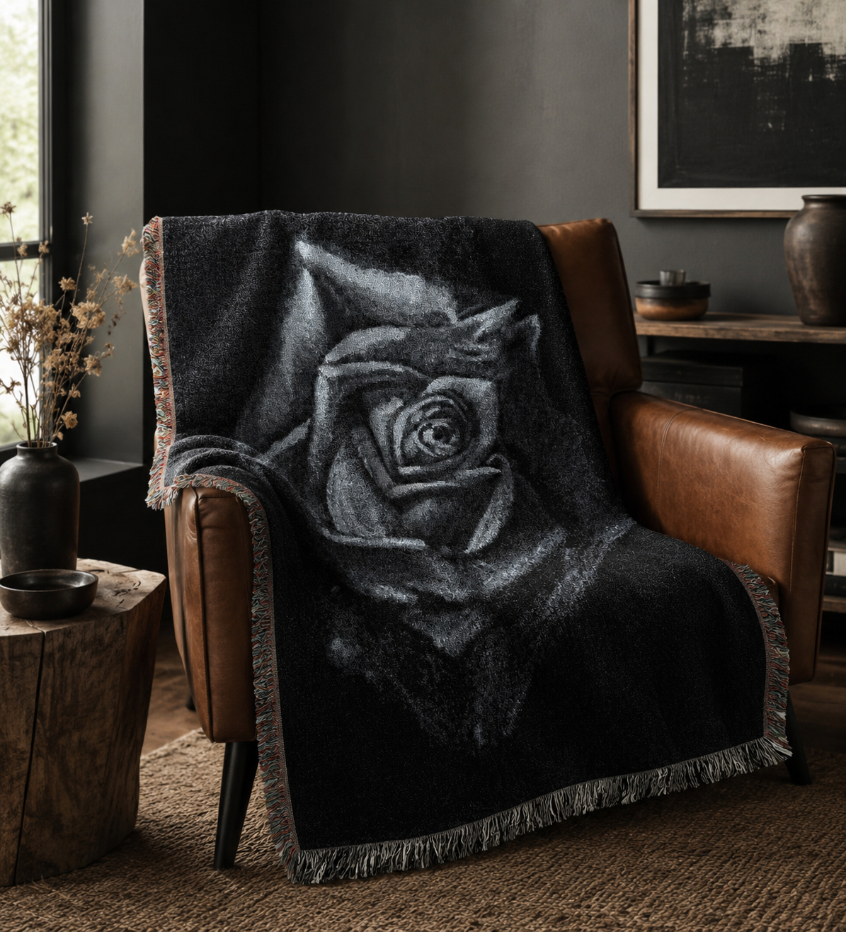 Silver Rose Journey Woven Blanket
