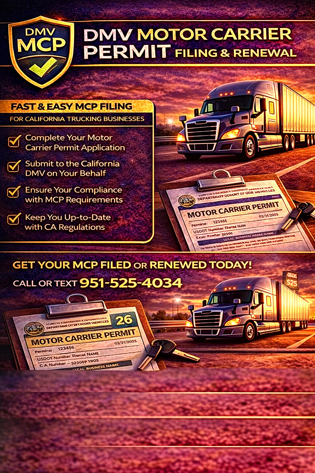 DMV Motor Carrier Permit (MCP) Filing