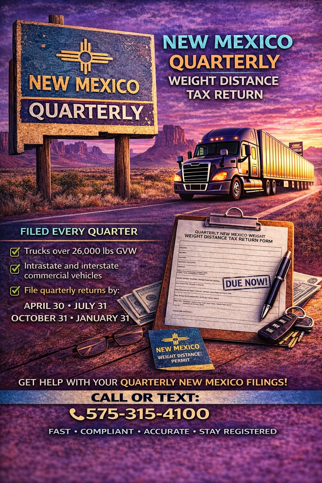 New Mexico Weight Distance Permit Quarter Filing