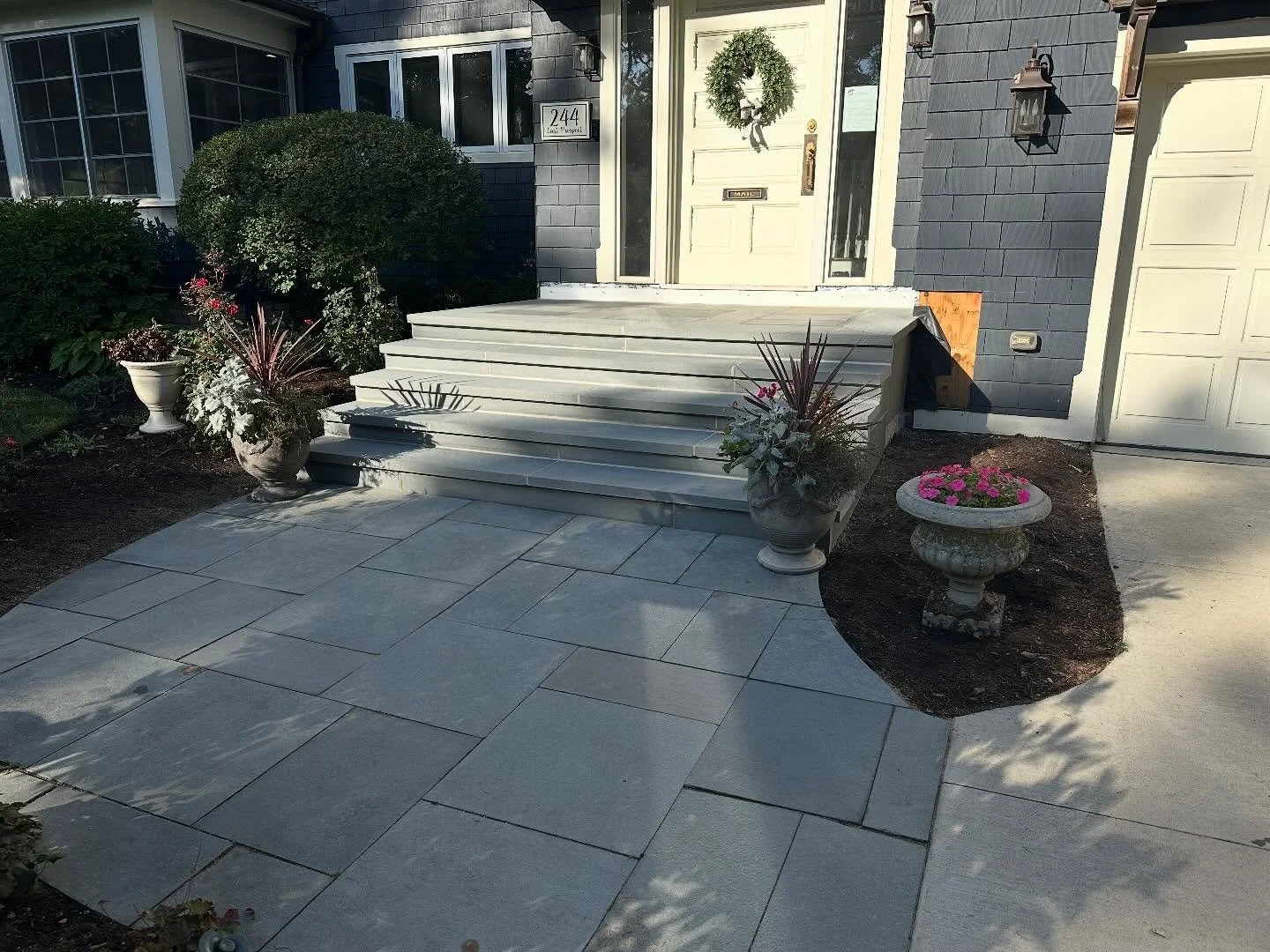 Check out this front stoop redesign &mdash; from worn and dated to clean, modern, and welcoming. Our team completely reimagined the entrance with custom stonework and thoughtful design details. ✨

Swipe to see the difference! 👉

#BeforeAndAfter #Cur