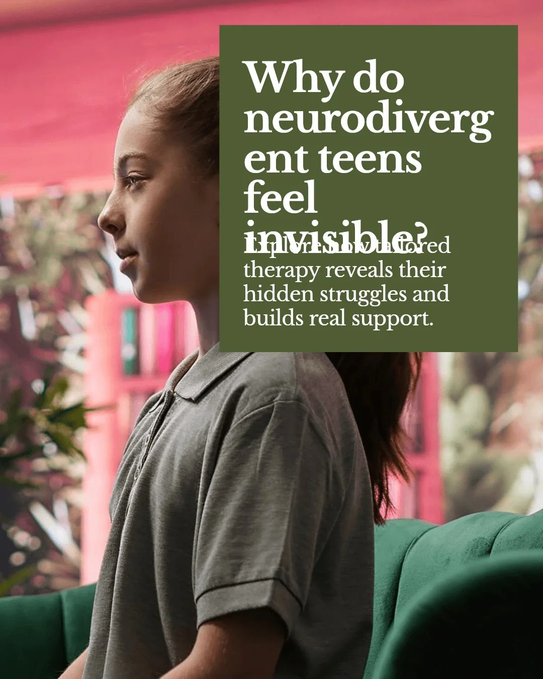 Neurodivergent teens face unique challenges that often go unseen and misunderstood.
Their experiences with anxiety, sensory overload, social expectations, and school pressures can feel overwhelming—not just for them, but for their families too
