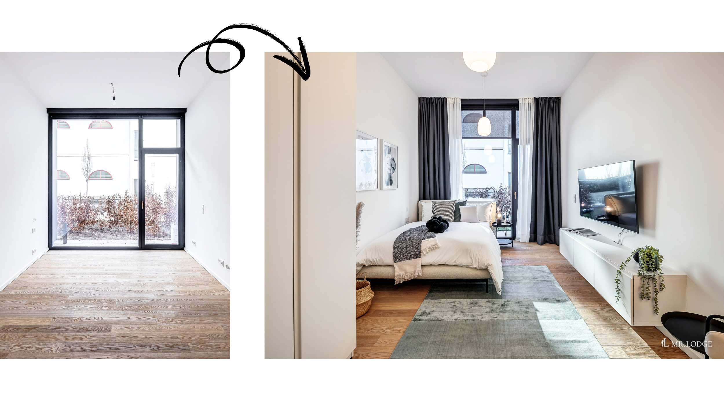 Vorher-Nachher 1-Zimmer-Apartment 