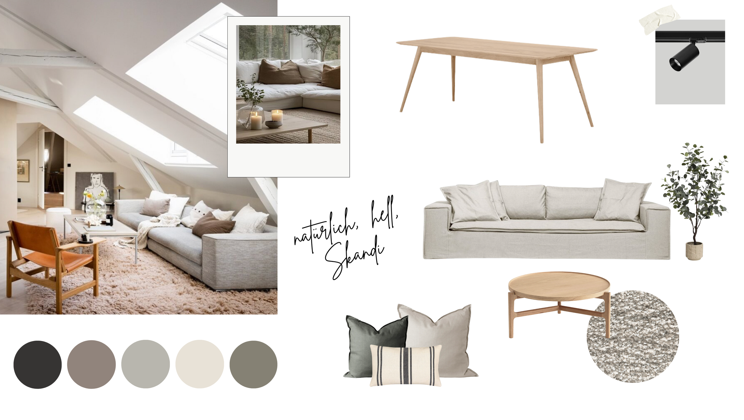 Moodboard Skandi Wohnzimmer