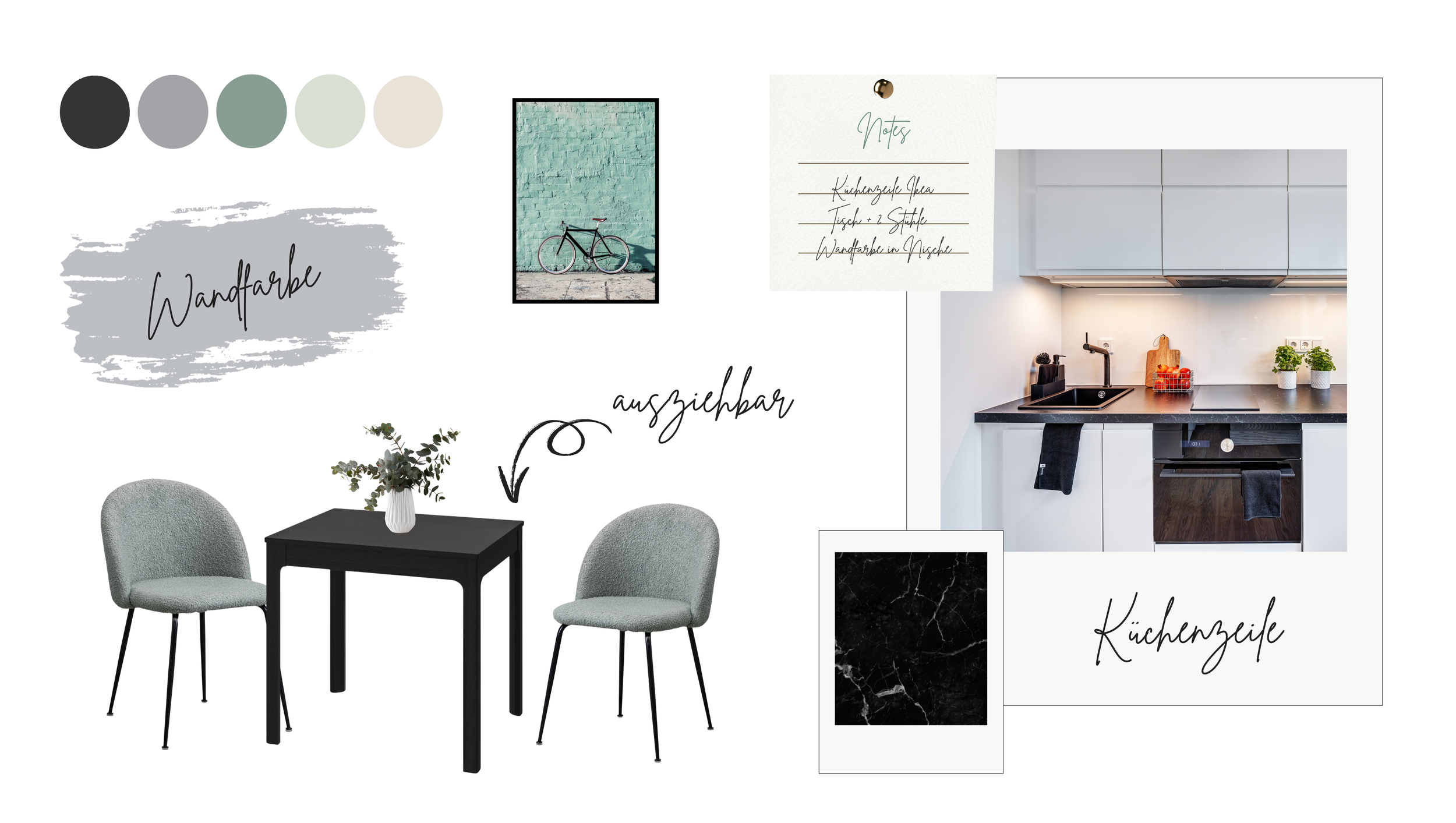 Moodboard 1-Zimmer-Apartment
